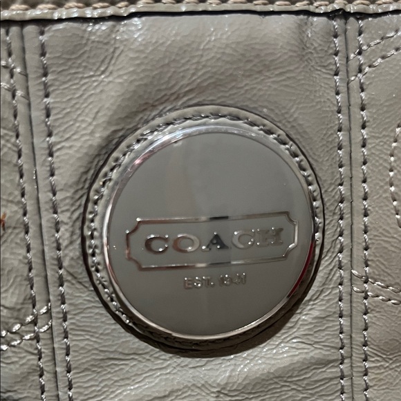 Coach Shimmering Gray Leather Tote - Picture 2 of 6
